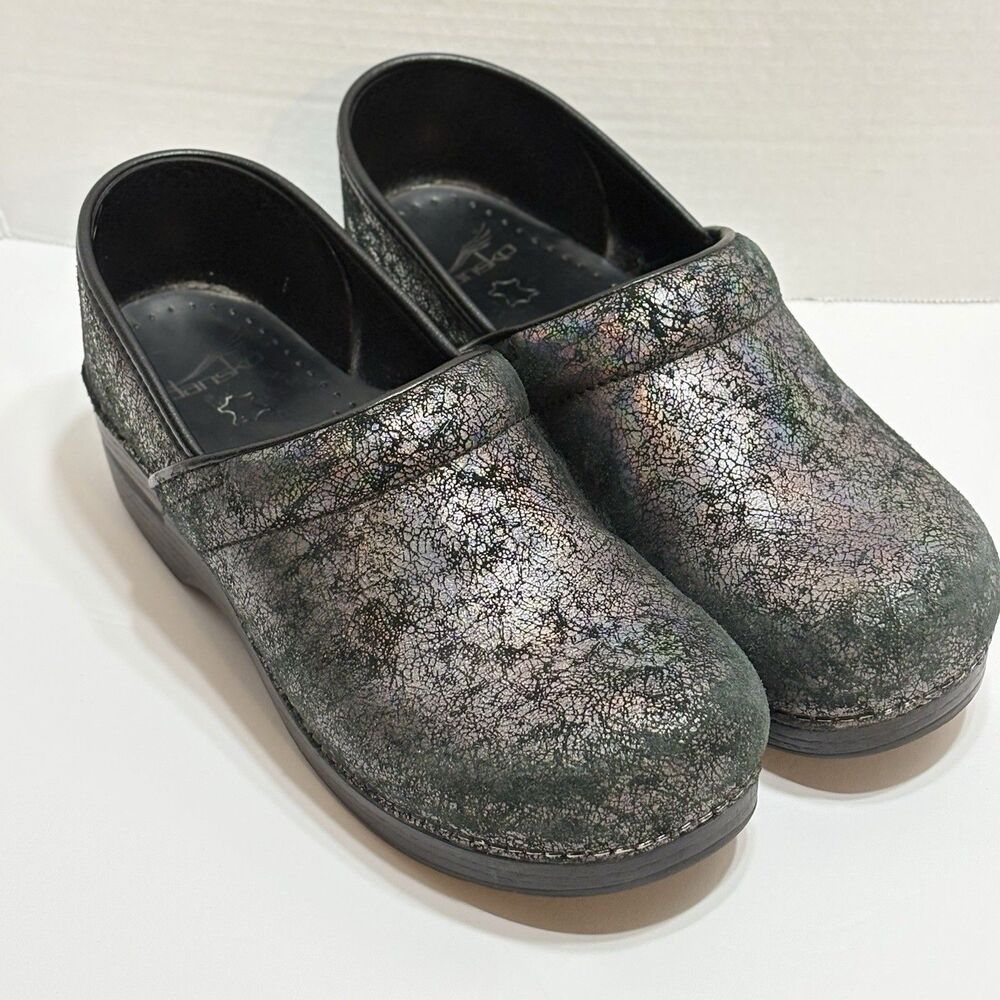 Dansko Professional Metallic Iridescent Clog Shoes Womens 41 Comfort Multicolor
